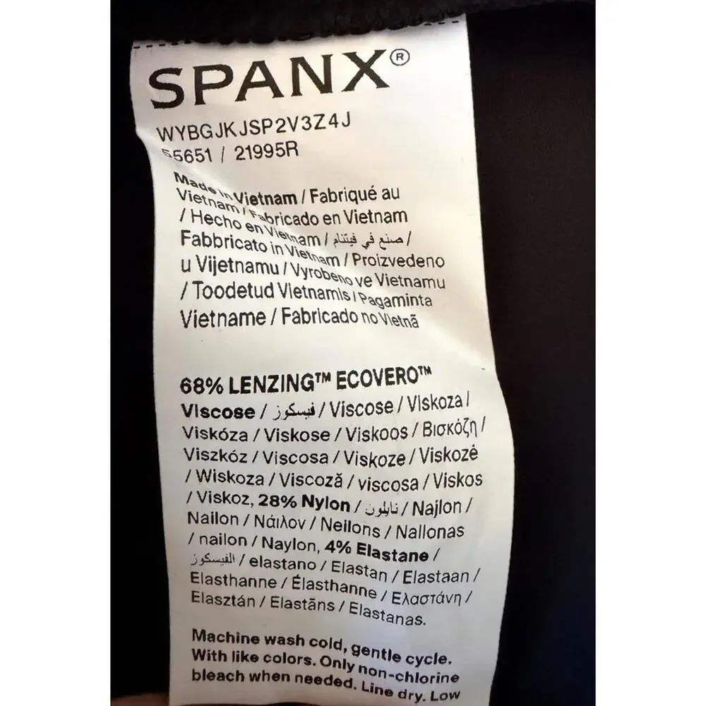 New SPANX Ballet Ponte Long Sleeve Mini Dress In Black Size S $168 - Picture 10 of 11